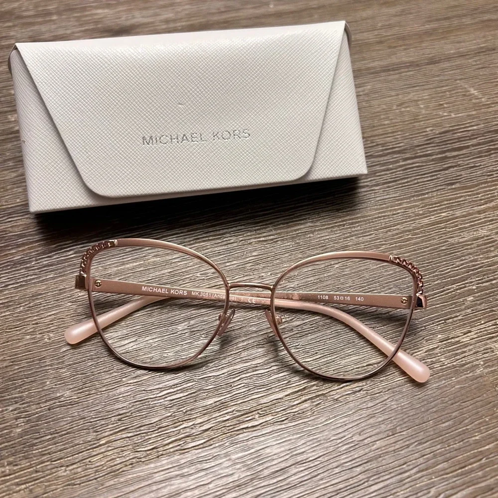 Michael Kors MK 3051 Andalusia Rose Gold Cat Eye Eyeglasses Frame 53 16‎ 140